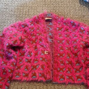 Dixie/DX Collection Pink and Red Knit Cardigan